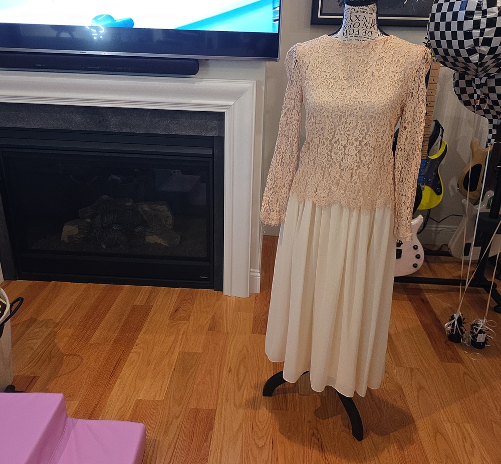 Vintage Pastel Pink Lace Midi